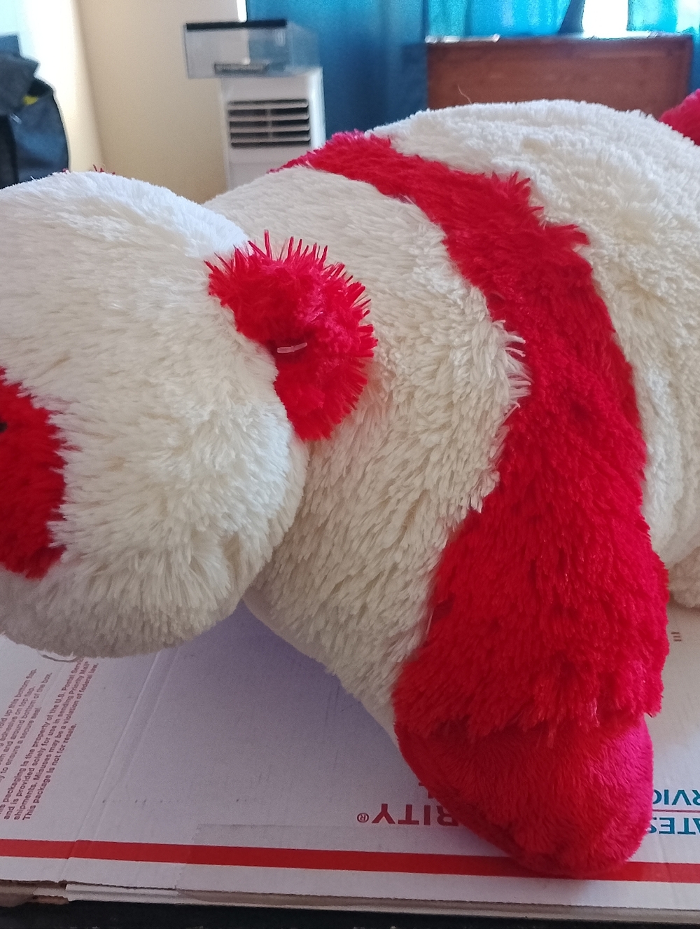 Pillow Pet Comfy Panda 18" Plush Red & White Full-Size | Valentine's Day Gift
